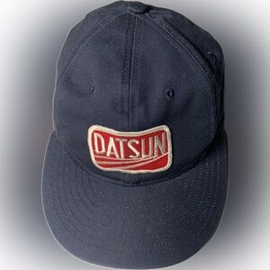 Navy Twill SnapBack cap with vintage Datsun patch